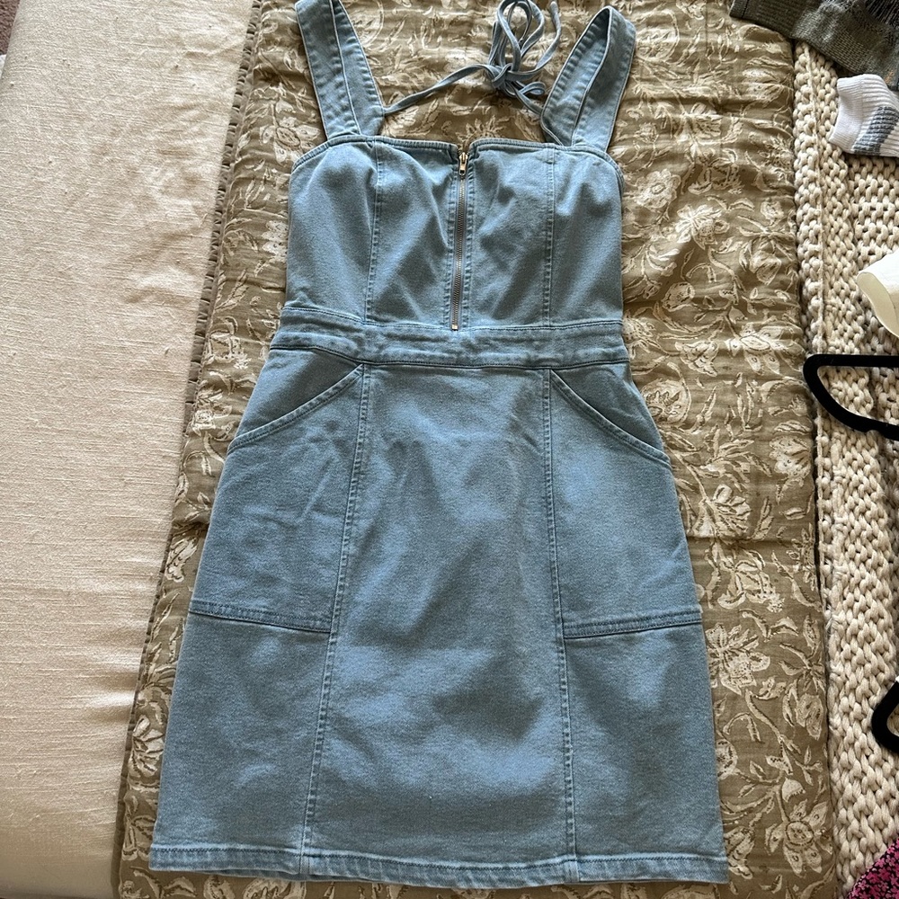 Denim mini dress